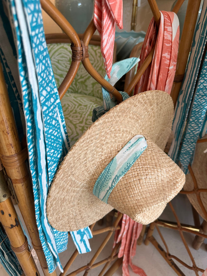 Meg Braff Designs "Beverly Hills" Fabric Hat Ribbon - Hibiscus Pink