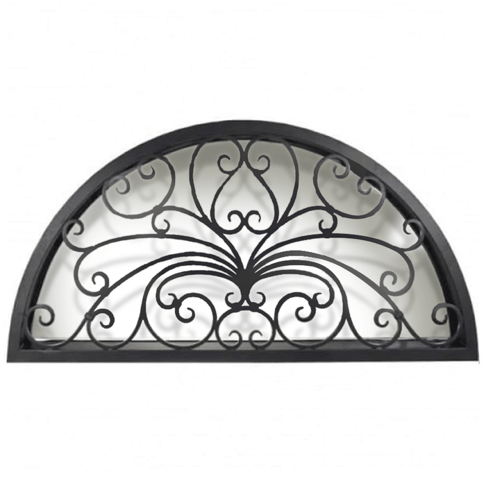 Miracle ornate iron transom full arch top window