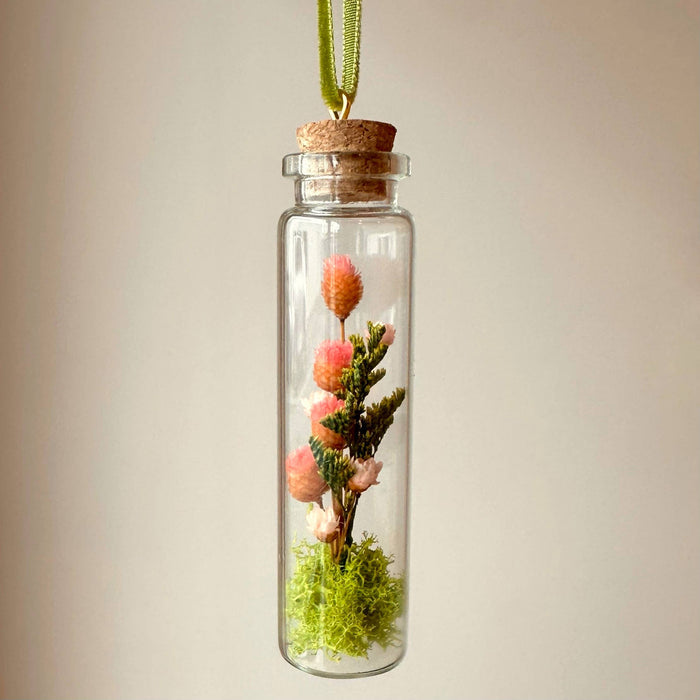 Mix Wildflower Terrarium Christmas Ornament Curiosity Jar: Velvet