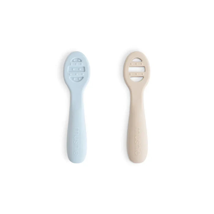 Mushie - First Feeding Baby Spoons 2-Pack in Powder Blue / Sand