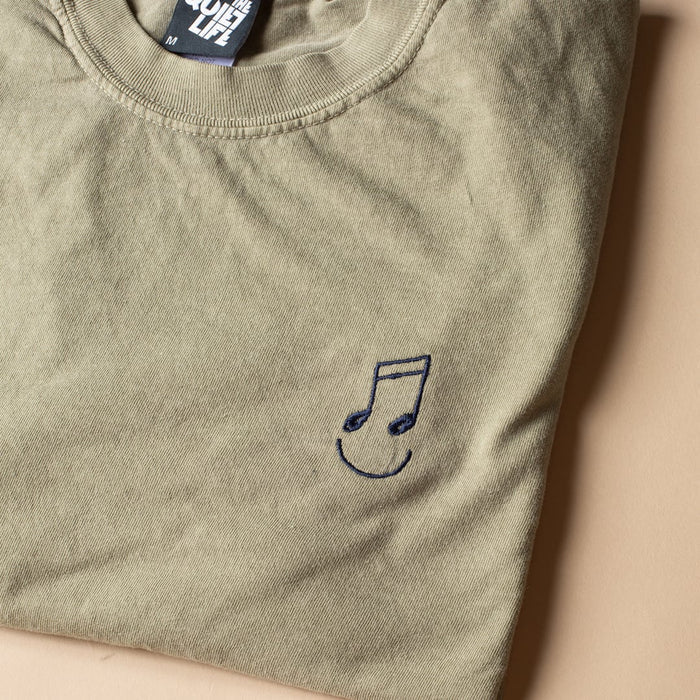 Music Man Embroidered T - Khaki