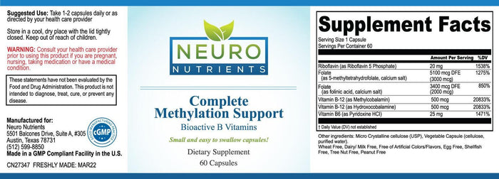 Neuro Nutrients Complete Methylation Support Capsules 2