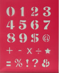 Numbers & Symbols Hot Pink Stencil - SCRAPBOOKFARE