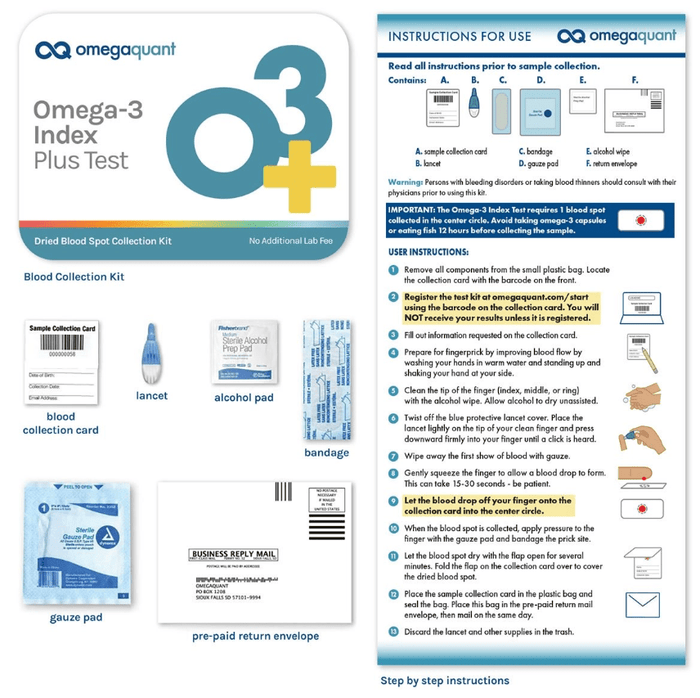 OmegaQuant Omega-3 Index Plus Test Kit 3