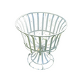 OUTDOOR WHITE PAINTED METAL URNS