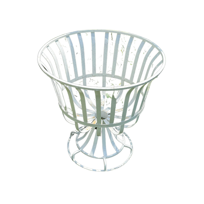 OUTDOOR WHITE PAINTED METAL URNS