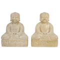 PAIR OF HARDSTONE BUDDHA FIGURES