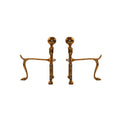 PAIR OF SMALL BRASS ANDIRONS