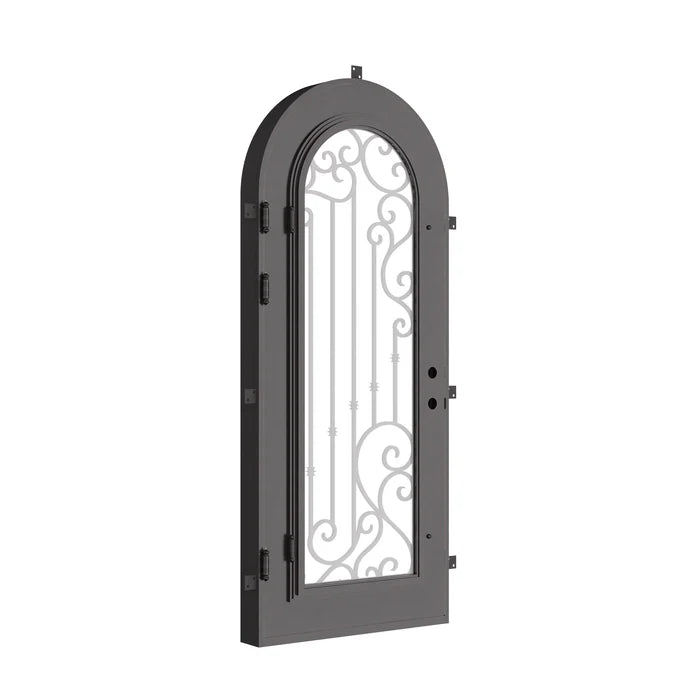 Paris exterior full arch door with thermal break and efficient glass in matte black.