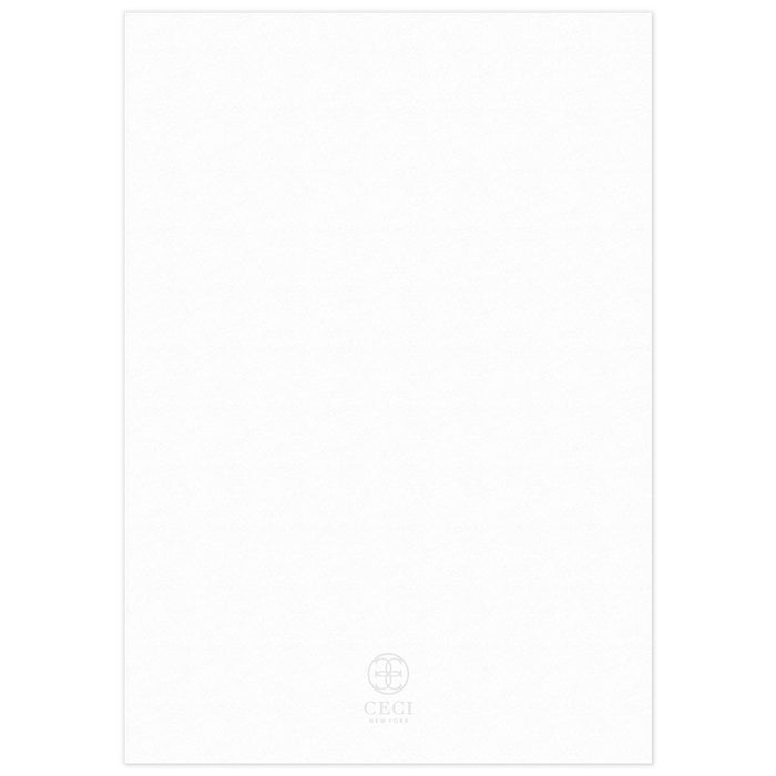 the blank back of a white paper invitation