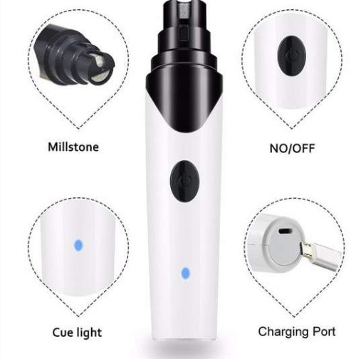 White Electric Pet Nail Grinder with ergonomic design