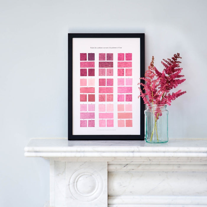Framed Art Print of Pink Watercolor Swatches