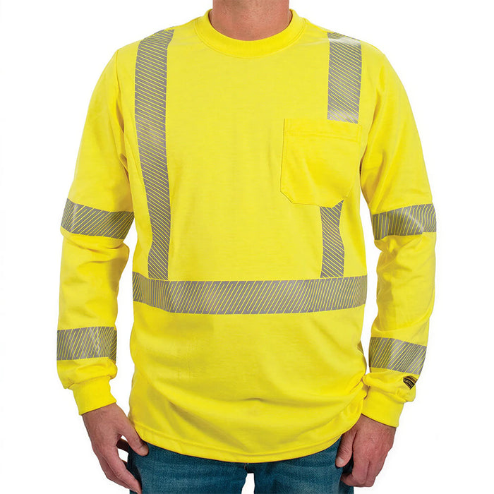 Polartec Hi Visibility Flame Resistant Shirt with Segmented Striping