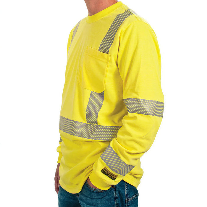Polartec Hi Visibility Flame Resistant Shirt with Segmented Striping