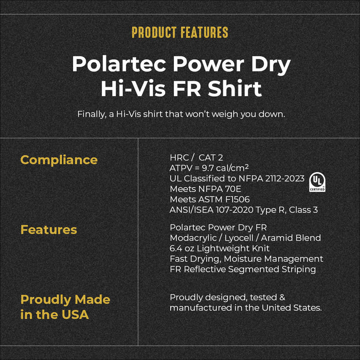 Polartec Hi Visibility Flame Resistant Shirt with Segmented Striping