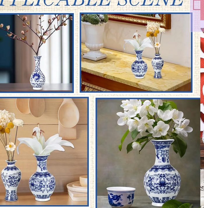 PORCELAIN BLUE AND WHITE VASES
