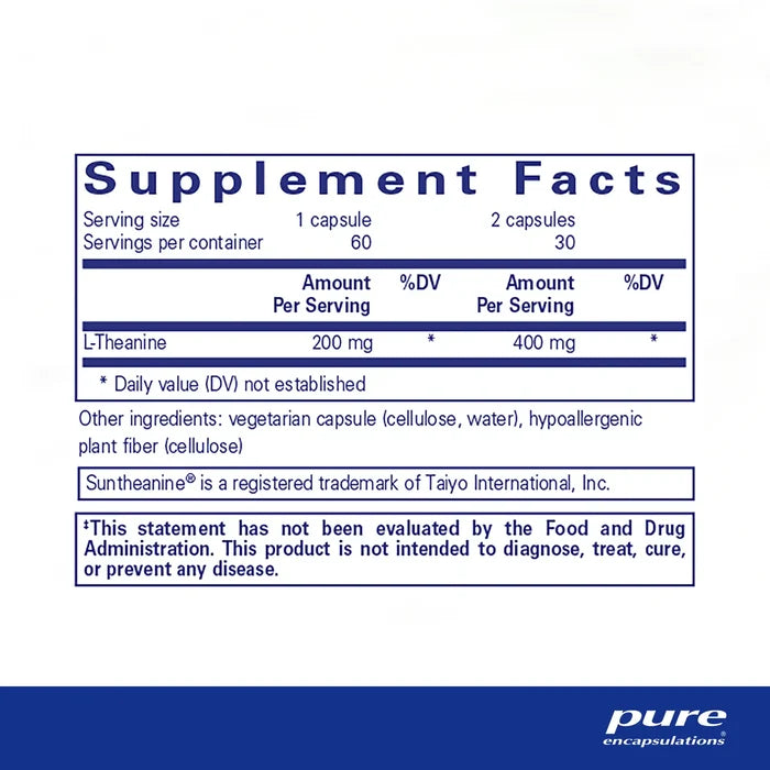 Pure Encapsulations L-Theanine Capsules