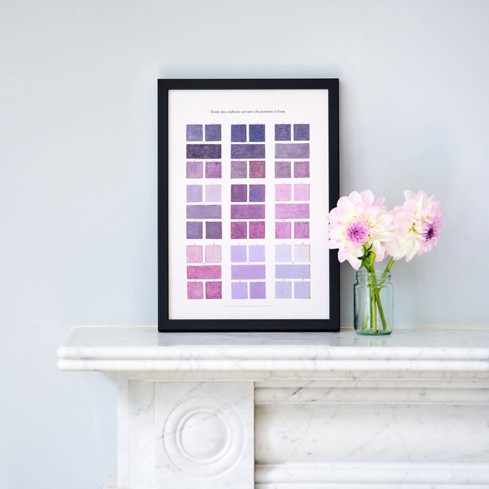 Art Print of Watercolor Swatches in Purple