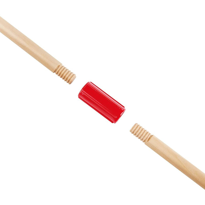Two wooden sticks with a red clip on a white background
