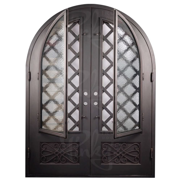 Queensway full arch top iron french door thermally broken with glass.