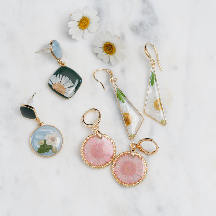 Real Flower Handmade Earrings