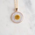 Fleabane (3/4") and 18" Gold Vermeil Chain