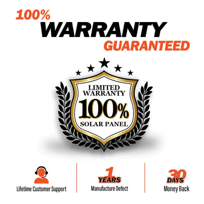 Mega 100 Watt Flexible Solar Panel - Warranty