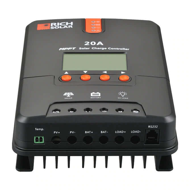 20 Amp MPPT Solar Charge Controller - Front View