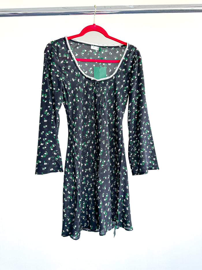Rixo London Celeste Silk Ditsy Floral Print Summer Mini Dress - House Of Huntington