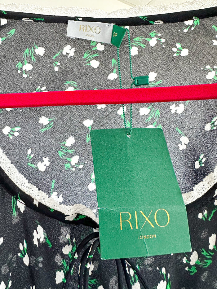Rixo London Celeste Silk Ditsy Floral Print Summer Mini Dress - House Of Huntington