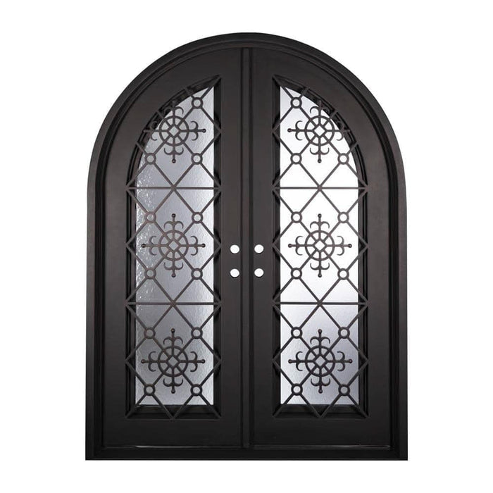 San Francisco full arch top iron french door with clear glass.
