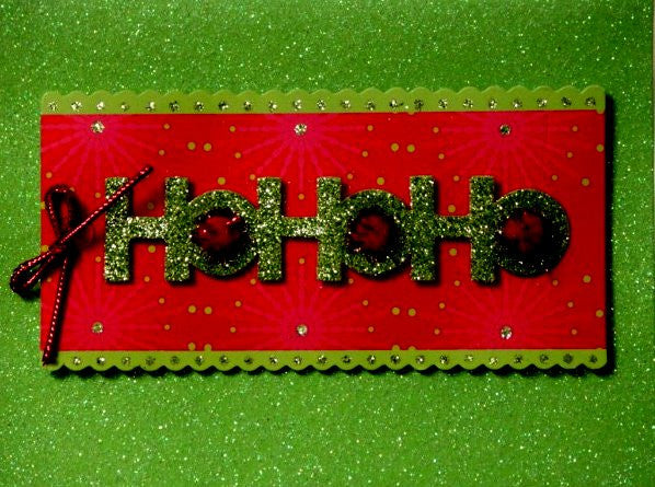 Scrapbookfare Christmas Ho Ho Ho Handmade Dimensional Greeting Card - SCRAPBOOKFARE