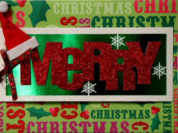 Scrapbookfare Christmas Merry Christmas Handmade Dimensional Greeting Card - SCRAPBOOKFARE