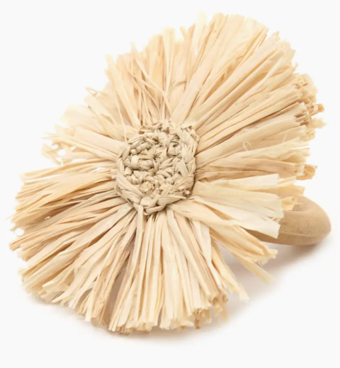 SET OF 4 RAFFIA FRINGE NAPKIN RINGS