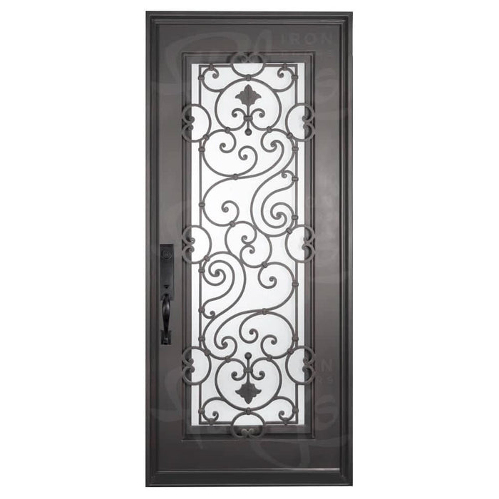 Shavo flat top hinged door with thermal break in bronze color.