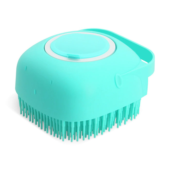 Blue Silicone Pet Bath Brush for dog and cat bath grooming