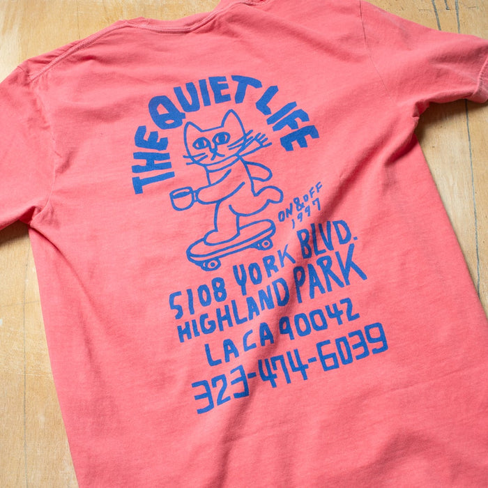 Skating Cat T - Coral