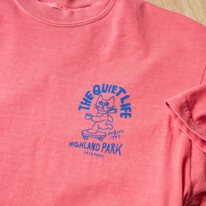 Skating Cat T - Coral