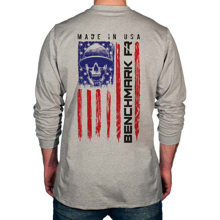 Skull Flag Graphic Flame Resistant Long Sleeve Shirt