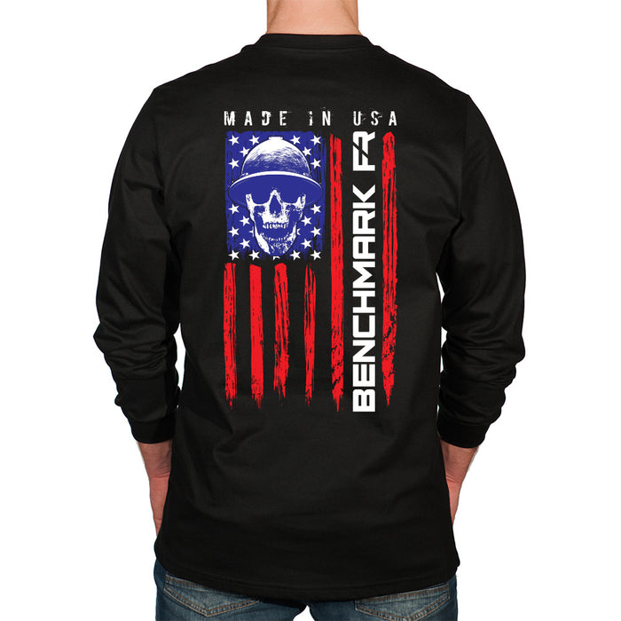 Skull Flag Graphic Flame Resistant Long Sleeve Shirt