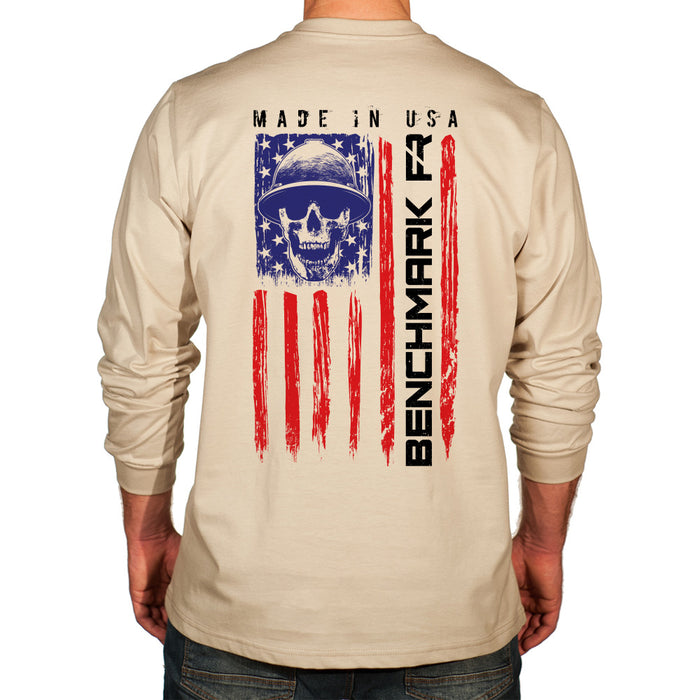 Skull Flag Graphic Flame Resistant Long Sleeve Shirt