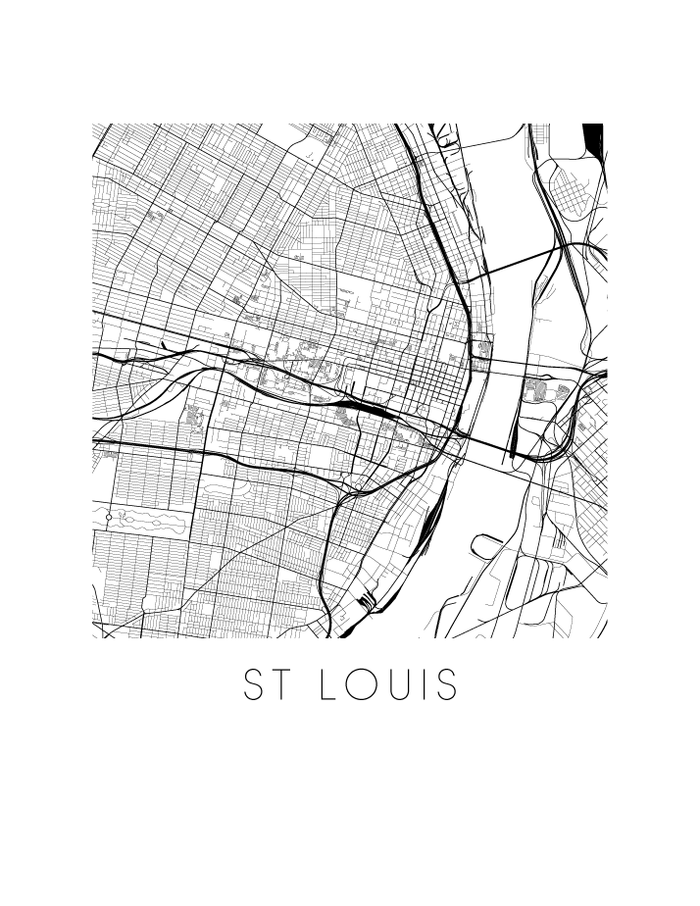 St Louis Map Print