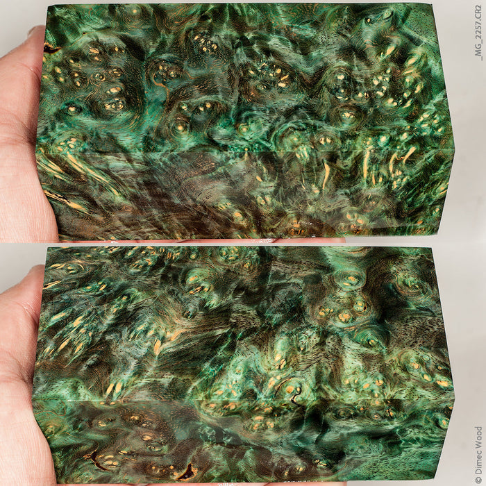 Stabilized wood golden amboyna burl block