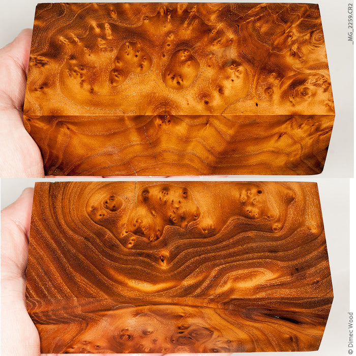 Stabilized wood wild olive burl block