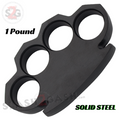 SteamPunk Knuckles Solid Black Steel Closed Paper Weight - 1 POUND lb Heavy Duty THICK