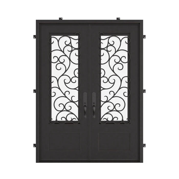 Story square top door with double glass and thermal barrier.