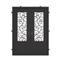 Story square top door with double glass and thermal barrier.