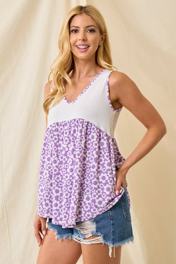 SUMMER SALE! Floral Top: CORAL / S