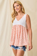 SUMMER SALE! Floral Top: CORAL / XL