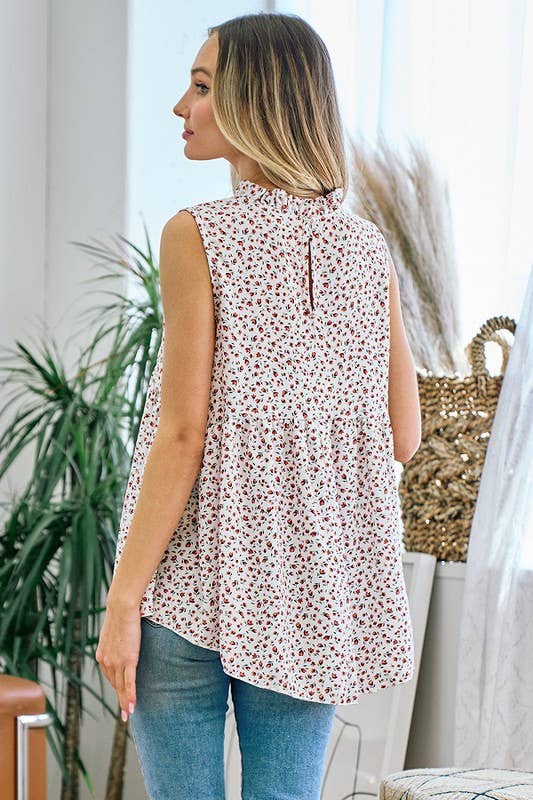 SUMMER SALE! Kassandras mockneck tunic tank: CREAM / M